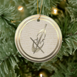 Vintage Stille Gold Keramik Locarno Keramik Ornament