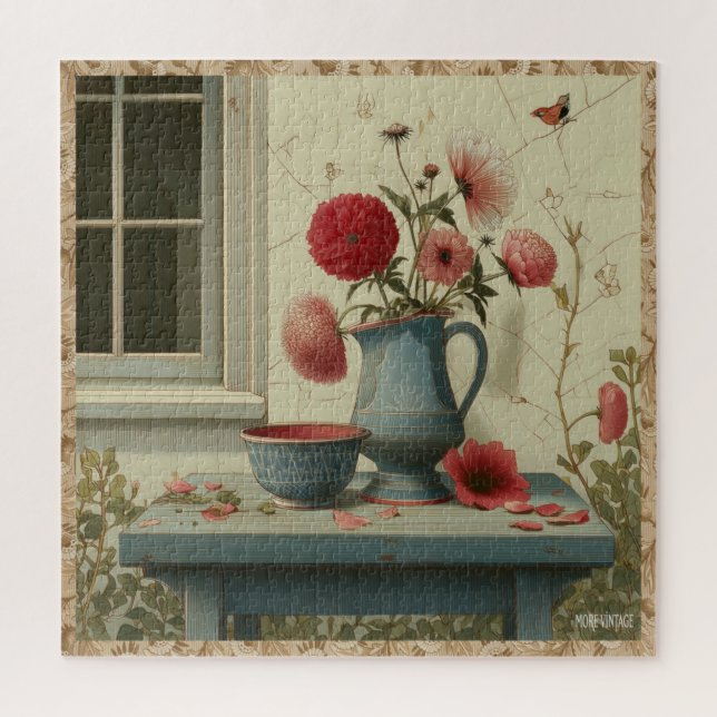 VINTAGE-STILLEBEN-KUNST PUZZLE (Vertikal)
