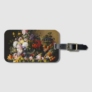 Vintage Stillleben Blume und Früchte Gepäckanhänger