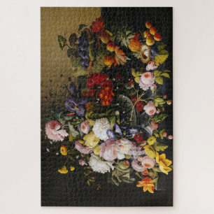 Vintage Stillleben Blume und Früchte Puzzle