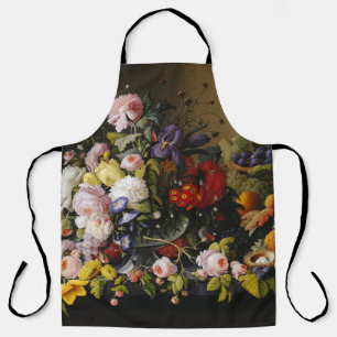 Vintage Stillleben Blume und Früchte Schürze