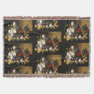 Vintage Stillleben mit Blumen und Früchten von Sev Decke