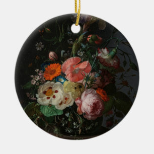 Vintage Stillleben niederländischer Meister Rachel Keramik Ornament