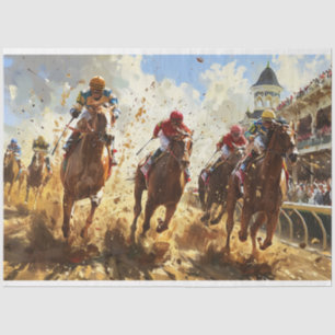 Vintage Stilmalerei Kentucky Derby Decoupage Seidenpapier