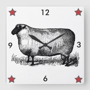 Vintage Stilmauer Quadratische Wanduhr