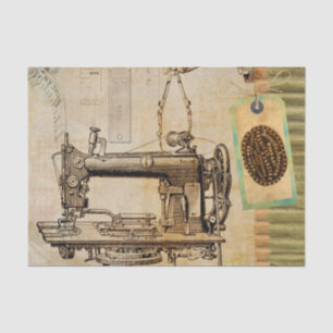 Vintage Stilnähmaschine mit alter Markierung Seidenpapier