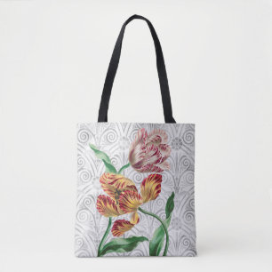 Vintage Stilpaare von Tulip-Blume Tote Tasche