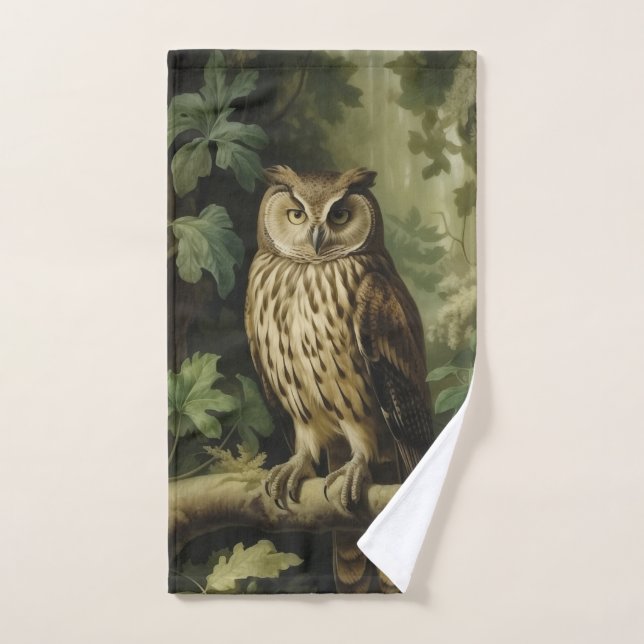 Vintage Stilschüssel im verzauberten Wald Handtuch (Handtuch)