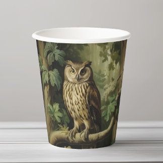 Vintage Stilschüssel im verzauberten Wald Pappbecher