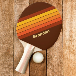 Vintage Stilstreifen mit Namen Tischtennis Schläger