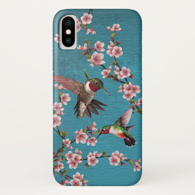 Vintage Stilvögel und Blüten Case-Mate iPhone Hülle (Rückseite)
