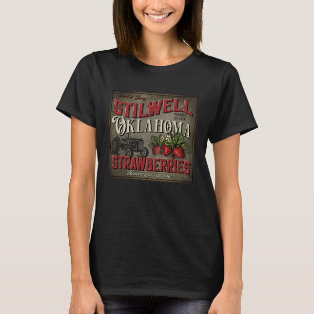 Vintage Stilwell Oklahoma Strawberries Farmer Souv T-Shirt (Vorderseite)