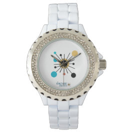 Vintage Stimmen Kristall Black Enamel Armbanduhr