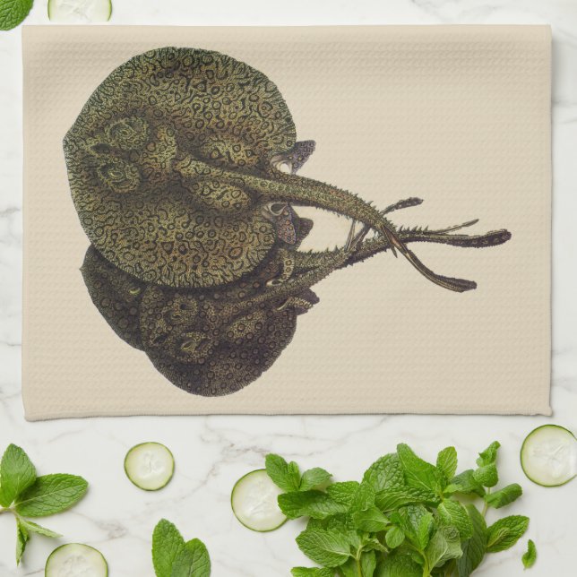 Vintage Stingrochen, Meerestiere Geschirrtuch (Gefaltet)