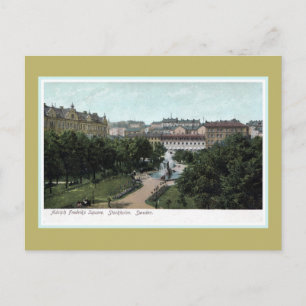 Vintage Stockholm Schweden Alfred Fredriks Platz Postkarte