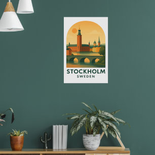 Vintage Stockholm Schweden Reise – Skandinavisch Poster
