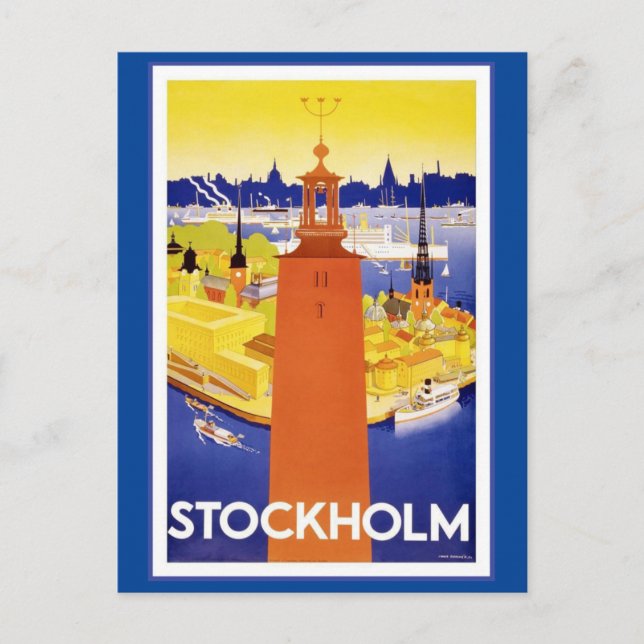 Vintage Stockholm Sweden Postcard Postkarte (Vorderseite)