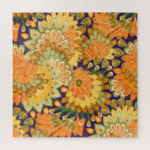 Vintage-Stoffmuster: Nahaufnahme-Textur. Puzzle