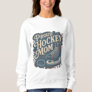 Vintage Stolze Hockey-Mutter-Eislauf-Design Sweatshirt