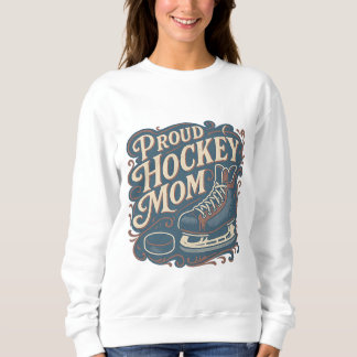 Vintage Stolze Hockey-Mutter-Eislauf-Design Sweatshirt