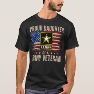 Vintage stolze Tochter eines Armeeveteranen mit Am T-Shirt