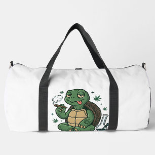 Vintage Stoner Turtle Vector-Shirt-Design_1 Duffle Bag