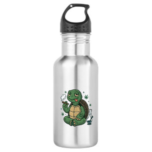 Vintage Stoner Turtle Vector-Shirt-Design_1 Edelstahlflasche