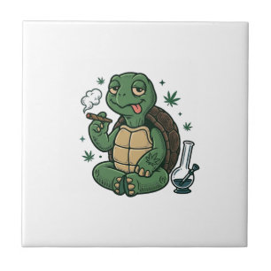 Vintage Stoner Turtle Vector-Shirt-Design_1 Fliese