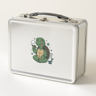Vintage Stoner Turtle Vector-Shirt-Design_1 Metall Brotdose