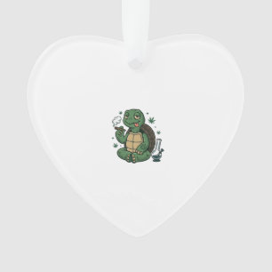 Vintage Stoner Turtle Vector-Shirt-Design_1 Ornament