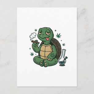 Vintage Stoner Turtle Vector-Shirt-Design_1 Postkarte