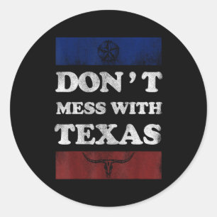 Vintage Stör den Longhorn Lone Star State nicht Runder Aufkleber