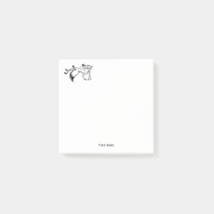 Vintage Storch liefert ein Baby #1 Post-it Klebezettel