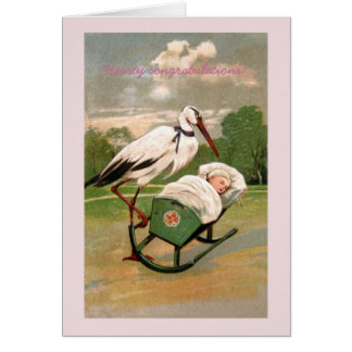 Vintage Storchenkarte
