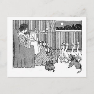 Vintage Story Time in Black & White Postkarte