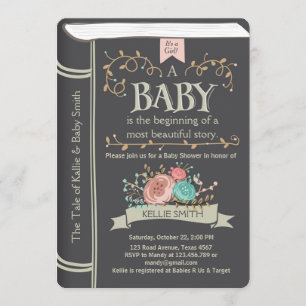 Vintage Storybook-Babyduscheneinladung Unisex Einladung