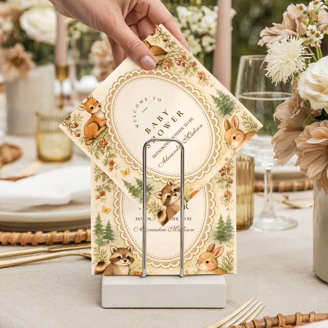 Vintage Storybook Woodland Baby Shower Serviette (Von Creator hochgeladen)
