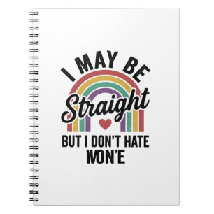 Vintage Straight But Kind Rainbow Pride Shirt_1 Notizblock