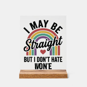Vintage Straight But Kind Regenbogen-Stolz-Shirt_1 Acrylschild
