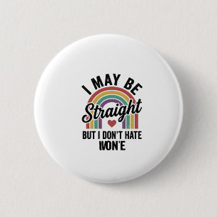 Vintage Straight But Kind Regenbogen-Stolz-Shirt_1 Button