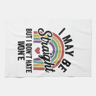 Vintage Straight But Kind Regenbogen Stolz Shirt_1 Geschirrtuch