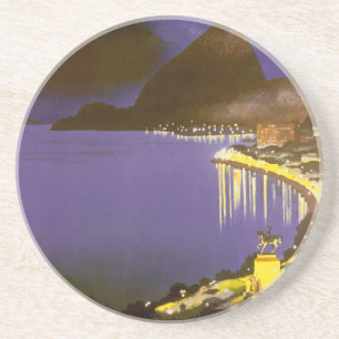 Vintage Strand bei Nacht in Rio De Janeiro, Brasil Untersetzer