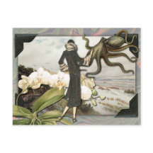 Vintage Strand Collage Postkarte