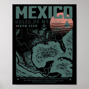 Vintage-Strand Herren Damen Golf Von Mexiko Est.15 Poster