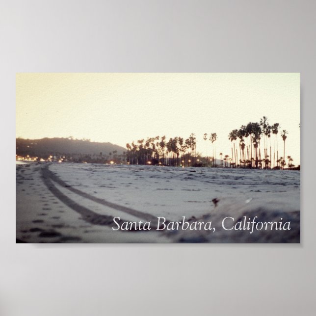 Vintage Strand Santa Barbara Poster (Vorne)