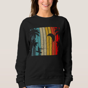 Vintage Strand Sonnenuntergang Kiteboarding Kitesu Sweatshirt