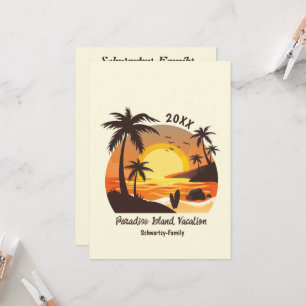 Vintage-Strand-Sonnenuntergang-Urlaub surfen orang Einladung