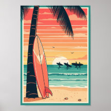 Vintage-Strand-Surfplakat