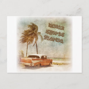 Vintage Strand Szene in Indian Shores Postkarte