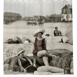 VINTAGE STRAND-SZENE - Zwanzigerjahre Duschvorhang